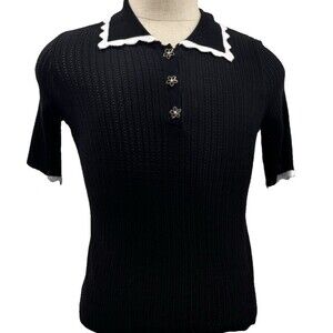Love Forever Medium Black & White Blouse